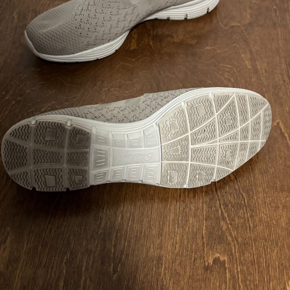 Skechers Ladies Relaxed Fit Air Cooled Memory Foam  Knit Natural Beige 8 - Picture 3 of 5